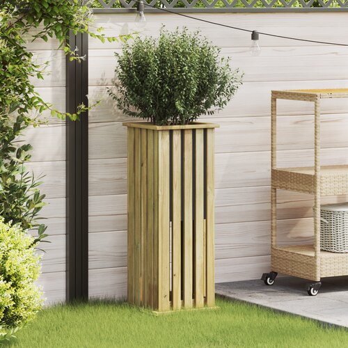 VidaXL vrtna saksija s oblogom 33x33x85 cm Impregnirano drvo bor Slike