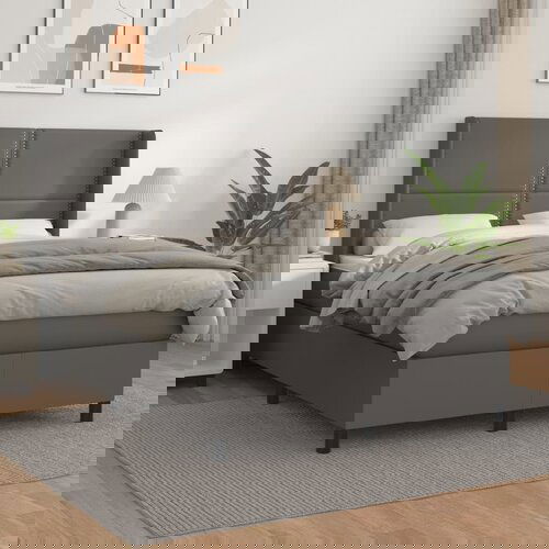 The Living Store Box spring postelja z vzmetnico siva 140x200 cm umetno usnje - Box Spring Postelja, (21521202) Slike