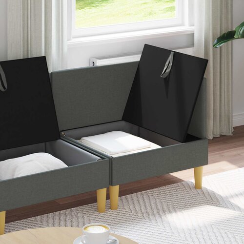  Modularni set sofe sa skladi&amp;scaron;tem 3 pcs Tamnosiva Tkanina Slike