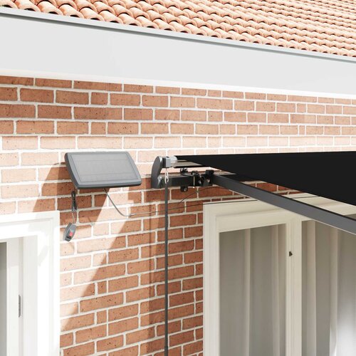  Skrovita tenda S LED lampica Crna 350 x 250 cm tkanina Slike