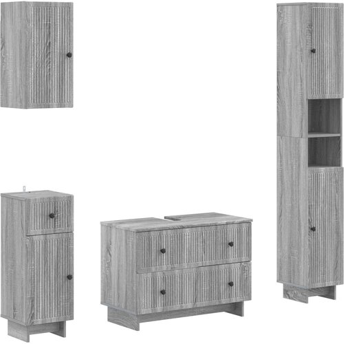  Set kupaonskih ormara od 4 dijela EDE Siva Sonoma Cijene