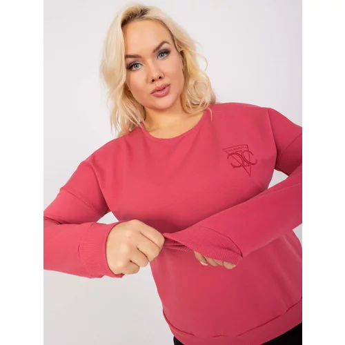 Fashion Hunters Dark coral blouse plus size with cuffs