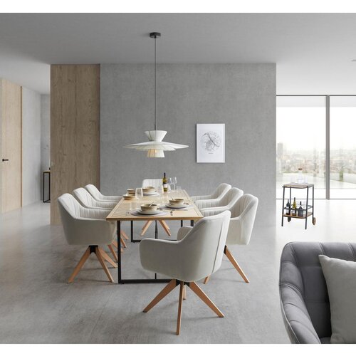 Bessagi Home Raztegljiva Miza Catalina, Barva Hrasta, Železo Slike