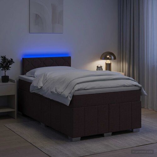 Boxspring krevet s madracem Tamno smeđa 120 x 200 cm Tkanina Cijene