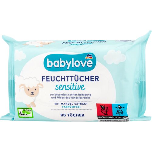 babylove sensitive vlažne maramice za bebe 80 kom Slike
