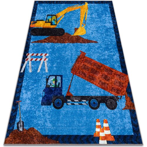 RugsX Preproge JUNIOR 51827.803 pralna preproga Tovornjak, bager 80x150 cm Modra Cene