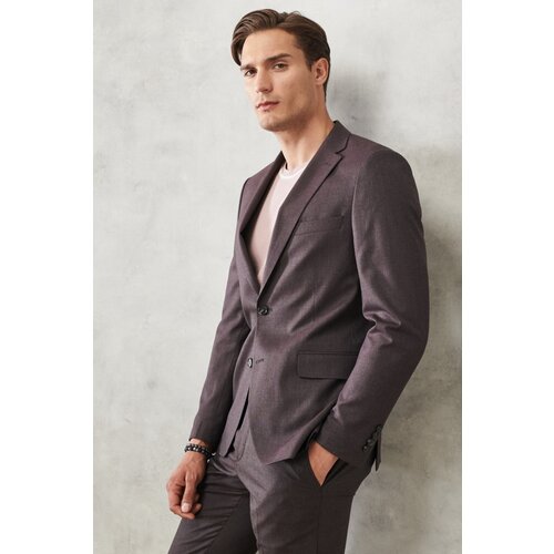 Altinyildiz classics Men's Claret Red Extra Slim Fit Slim Fit Monocollar Patterned Classic Suit. Slike