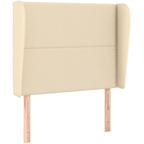 VidaXL Vzglavje z u&amp;scaron;esi krem 93x23x118/128 cm blago, (20953066) Slike