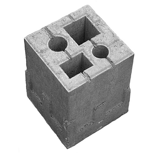 V osnovna ploča za ogradu 4u1 (Sive boje, 19 x 19 x 25 cm, Beton) Slike