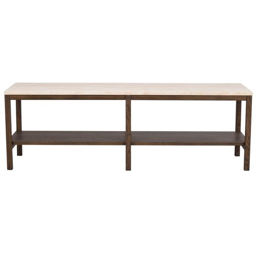 Rowico Rjavo-bež konzolna mizica s ploščo iz kamnine 140x40 cm Orwel - Rowico Cene