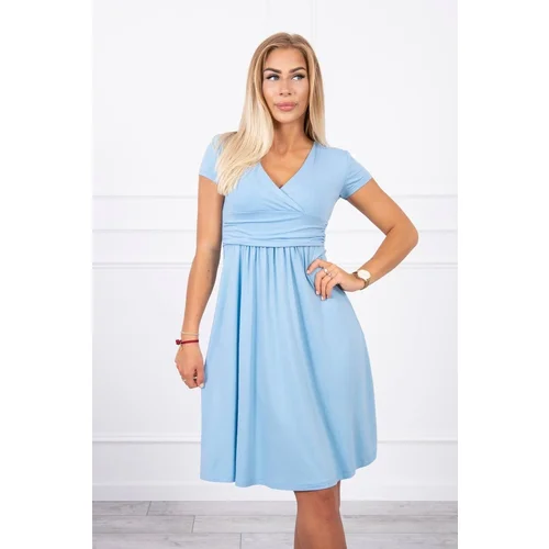 Kesi marka niezdefiniowana Dress cut under the bust, long sleeve, short sleeve blue