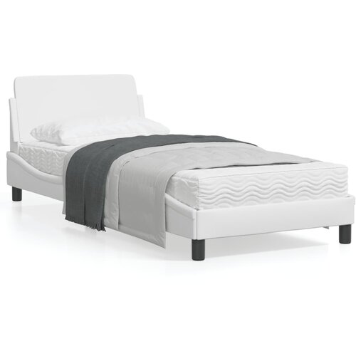 VidaXL Okvir za krevet s uzglavljem bijeli 90x190 cm od umjetne kože Slike