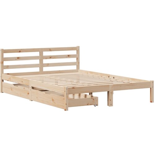 VidaXL Posteljni okvir s predali 150x200 cm trdna borovina, (21332531) Slike