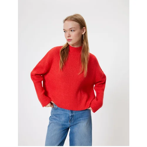 Koton Oversize Knitwear Sweater High Collar Textured Long Sleeve