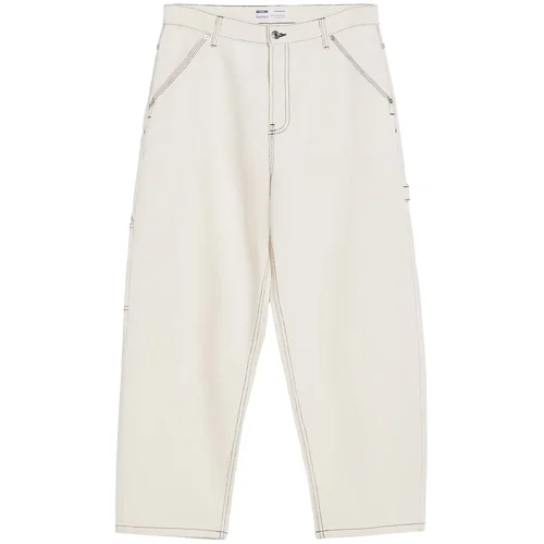 Bershka Kavbojke črna / bel denim