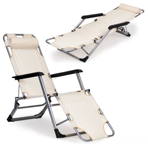 MULTIGARDEN baštenska ležaljka za plažu 2u1, bež, Cene
