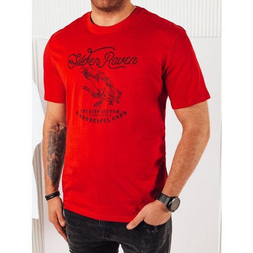 DStreet Men's red T-shirt with print Cene
