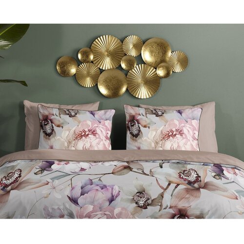 Descanso Siva/rjava enojna/podalj&amp;scaron;ana posteljnina iz bombažnega satena 140x220 cm Colinda &amp;ndash; Slike