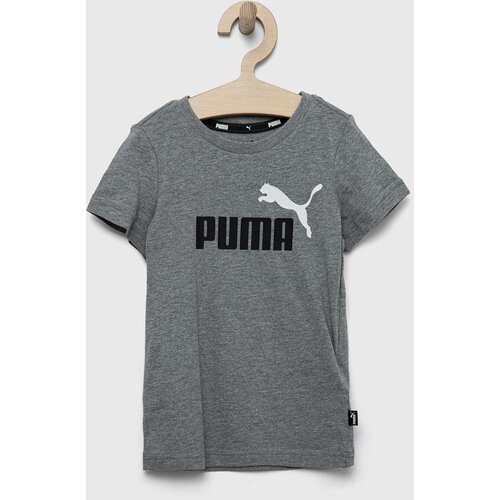 Puma Dječja pamučna majica kratkih rukava ESS+ 2 Col Logo Tee B boja: siva, s tiskom Slike