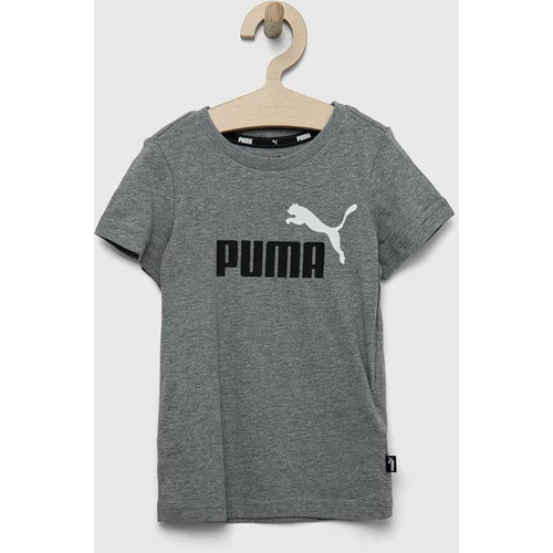 Puma Dječja pamučna majica kratkih rukava ESS+ 2 Col Logo Tee B boja: siva, s tiskom