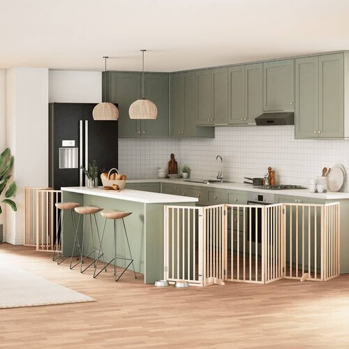 vidaXL Ograda za pse z vrati zložljiva 9 panelov 450 cm topolovina Cene