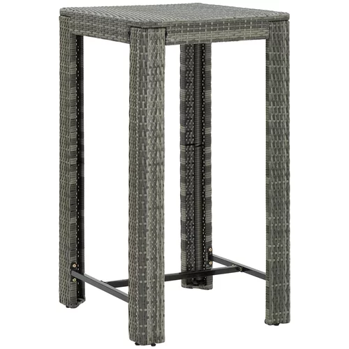  Vrtni barski stol sivi 60,5 x 60,5 x 110,5 cm od poliratana