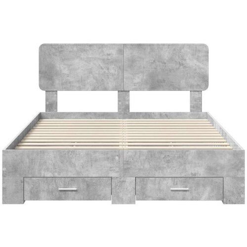  Okvir za krevet s uzglavljem Betonski sivi 160 x 200 cm Slike