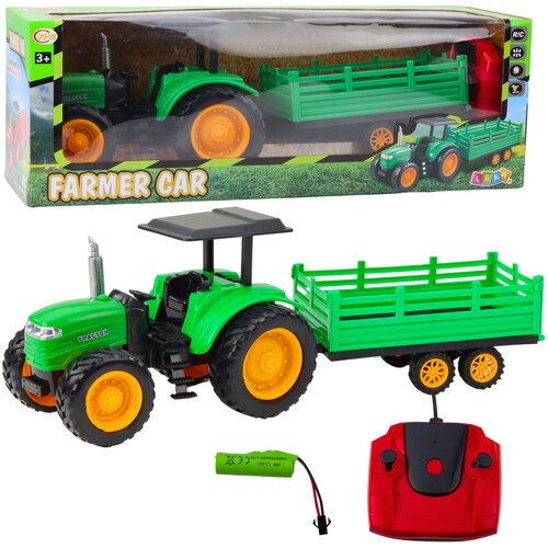 Traktor s prikolicom na daljinsko upravljanje - 48 cm - zeleno Slike