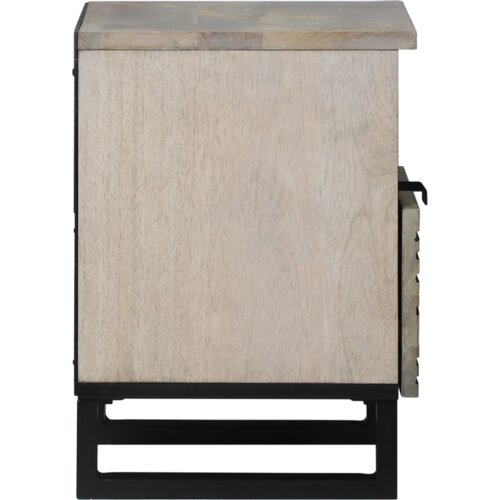  Noćni ormarići s ladicama 2 pcs Bijela i crna 40 x 33 x 46 cm Slike
