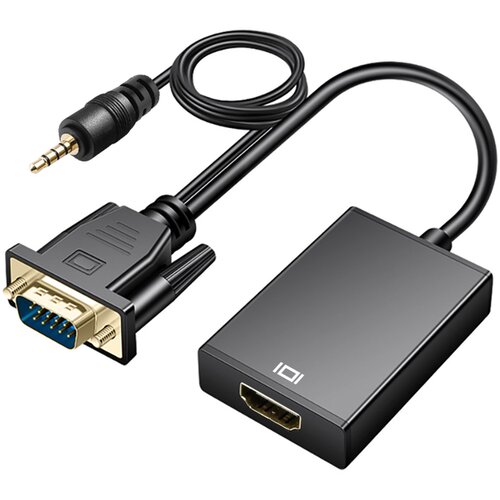 AVIZAR VGA mo&amp;scaron;ki na HDMI ženski adapter 3,5 mm Jack Avdio izhod, crn, (21261879) Slike