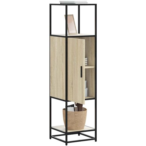 VidaXL Visoka omara sonoma hrast 35,5x35x139 cm inž. les in kovina Slike