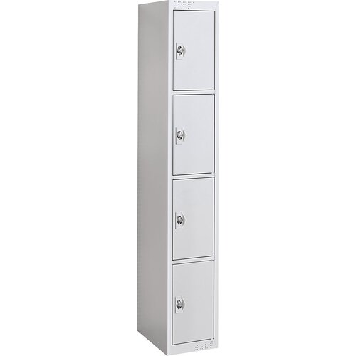 eurokraft basic Omara s 4 posameznimi predelki z zaklepanjem, VxŠxG 1800 x 450 x 500 mm, osnovni element, vrata svetlo siva Cene