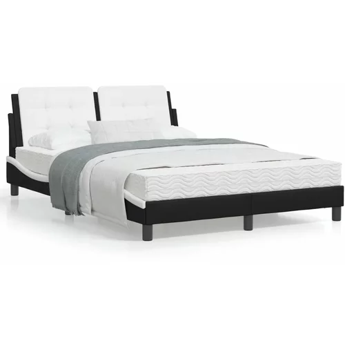 vidaXL Okvir kreveta LED crno-bijeli 140 x 190 cm od umjetne kože