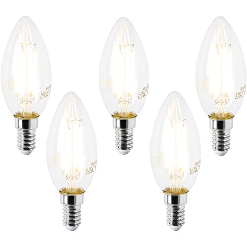 LUEDD Komplet 5 LED žarnic E14 B35 prozorna 2,2 W 470 lm 2700 K Cene