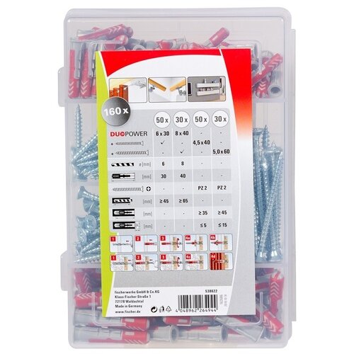 Fischer Vložki Duopower z vijaki (6 x 30 mm, 8 x 40 mm, 160 kosov) Cene