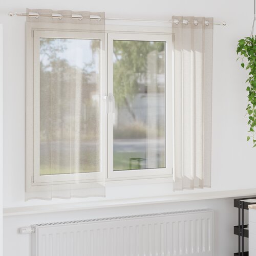 vidaXL Zavese z zavesami 2 pcs Pesek 140 x 175 cm Poliester Cene