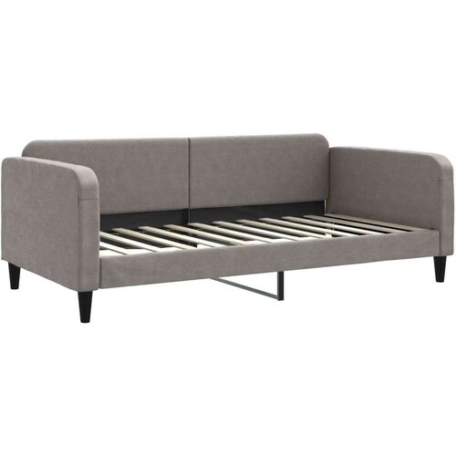 VidaXL Dnevni krevet na razvlačenje smeđesivi 100 x 200 cm od tkanine Slike