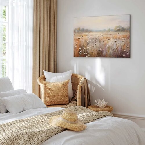  Slika - Impressionist meadow &amp;ndash; field landscape in a pastel colour palette 120x80 Slike