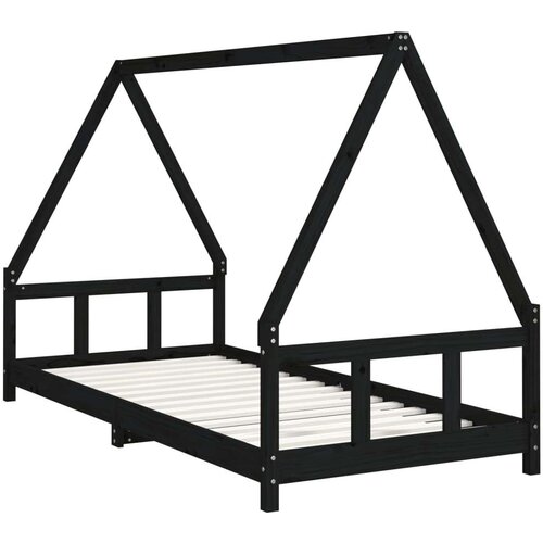  Za dječji krevet crni 90 x 200 cm od masivne borovine Slike