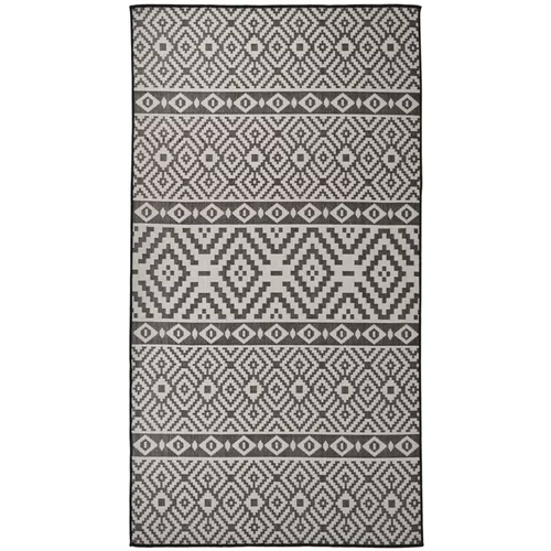vidaXL Vanjski tepih ravnog tkanja 80 x 150 cm crne pruge