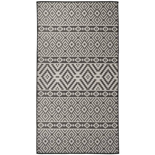 vidaXL zunanja preproga plo&scaron;čato tkanje 80x150 cm črne črte Cene