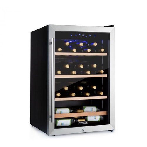 Klarstein Vinamour 48 Uno, vinska omara, 128 l, 48 steklenic, 3 police, 4 – 18 °C, nerjaveče jeklo Cene
