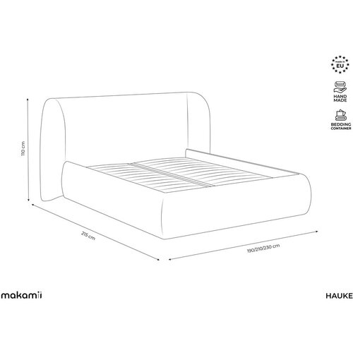 Makamii Zeleni tapecirani bračni krevet s prostorom za odlaganje s podnicom 160x200 cm Hauke &amp;ndash; Slike