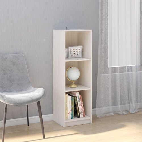 VidaXL knjižna omara za razdelitev prostora bela 36x33x110 cm borovina Slike