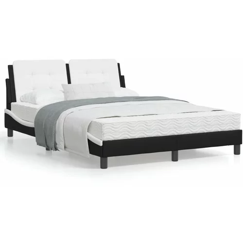 vidaXL Okvir kreveta s uzglavljem crno-bijeli 120x200 cm umjetna koža