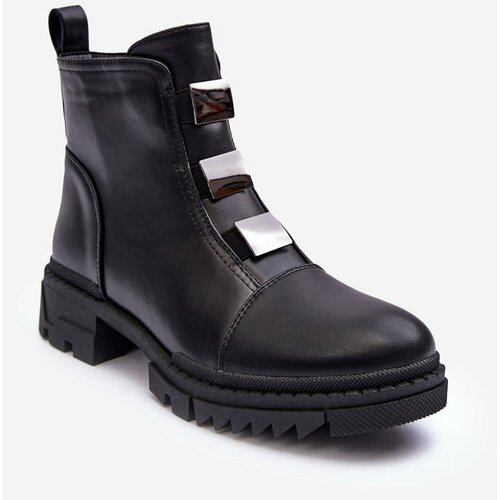 Kesi Leather flat-heeled shoes black Azulenn Slike