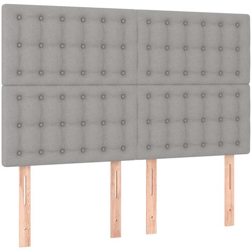  Krevet s oprugama i madracem svjetlosivi 140x190 cm od tkanine Slike