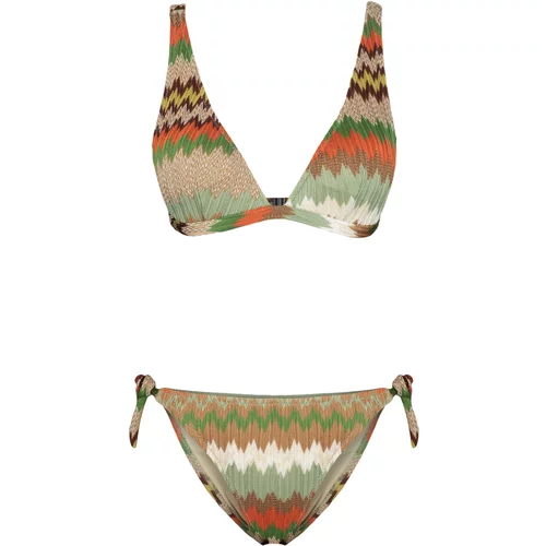 Trendyol Geometric Patterned Triangle Tie Knitwear Regular Bikini Set