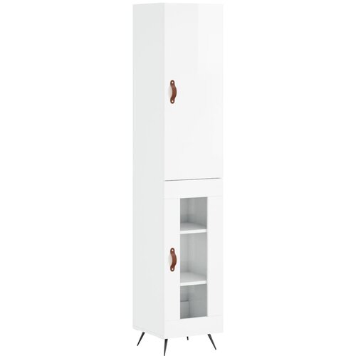  Visoka komoda sjajna bijela 34,5x34x180 cm konstruirano drvo Slike