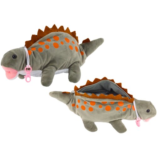 Plišana igračka/pernica Dinosaur 34 cm - sivo/narančasti Cijene